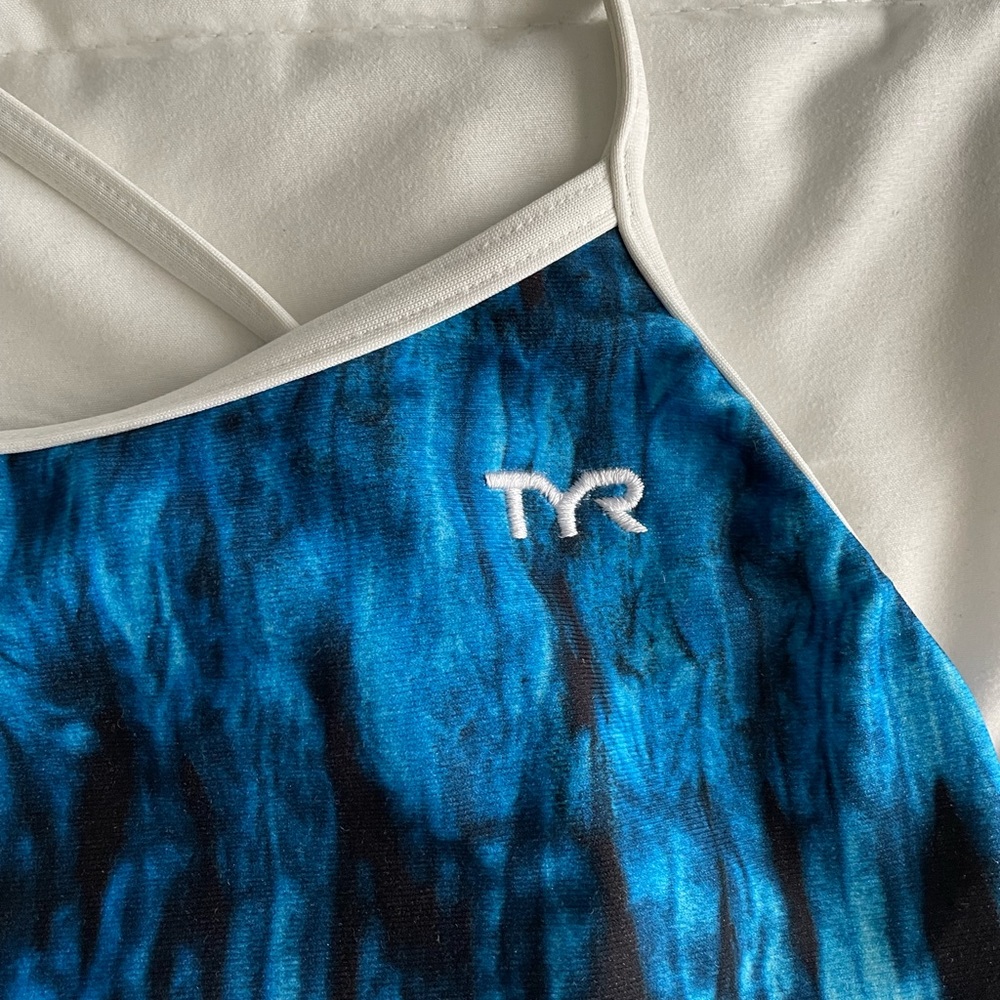 TYR Blue, Pink and White Tie-Dye One Piece Swimsuit - Picture 2 of 4